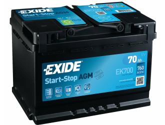 Аккумулятор exide start-stop agm 12v 70ah 760a