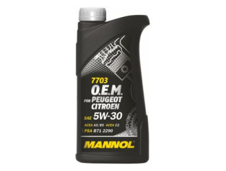 Масло моторное синтетическое "7703 o.e.m. for peugeot citroen 5w-30", 1л