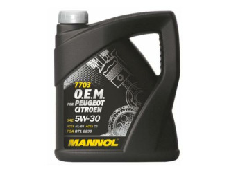 Масло моторное синтетическое "7703 o.e.m. for peugeot citroen 5w-30", 4л